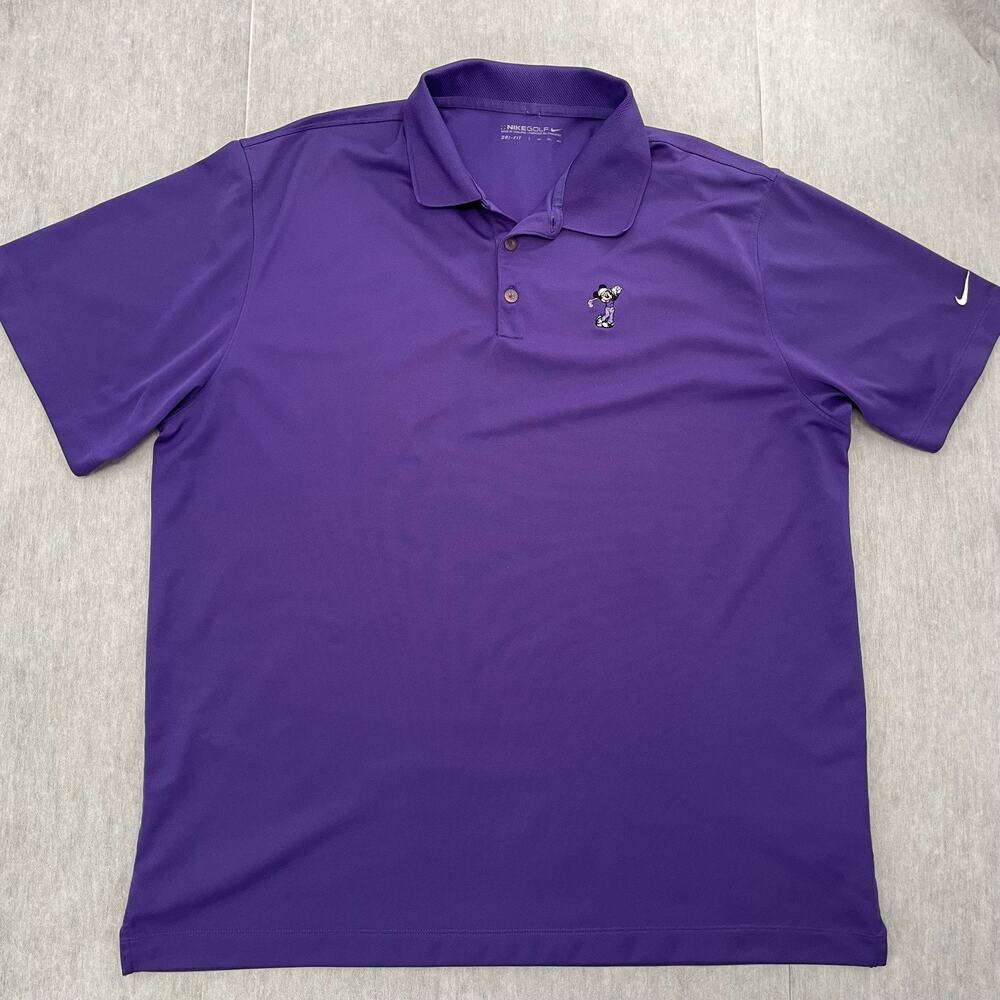 Nike Golf Disney Shirt Adult 2XL Purple Polo Mickey Mouse Walt Disney Mens XXL